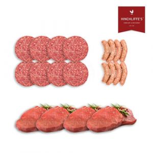 Hinchliffes Farm Shop Fillet Steak, Beef Burgers & Pork Sausages BBQ Pack