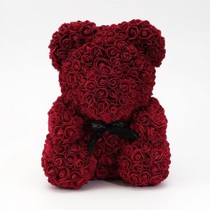 Wine Red Rose Bear