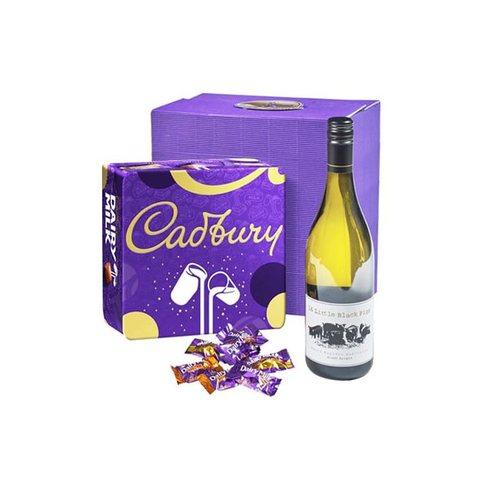 Cadbury Valentines "I Love You" Edition Dairy Milk Chunk Tin & White Wine Set