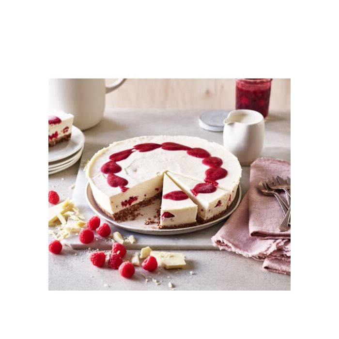 White Chocolate & Raspberry Cheesecake (Serves 10-12) (1260G)