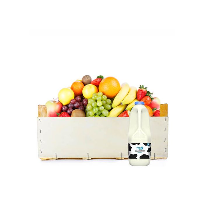 Fruit Office Favourites Box with 2L Whole Milk