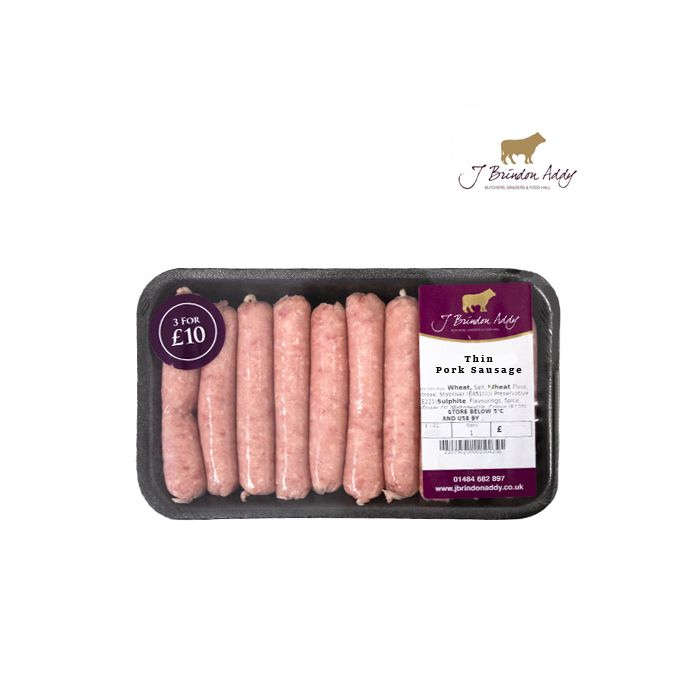 J Brindon Addy Butchers Thin Pork Sausages