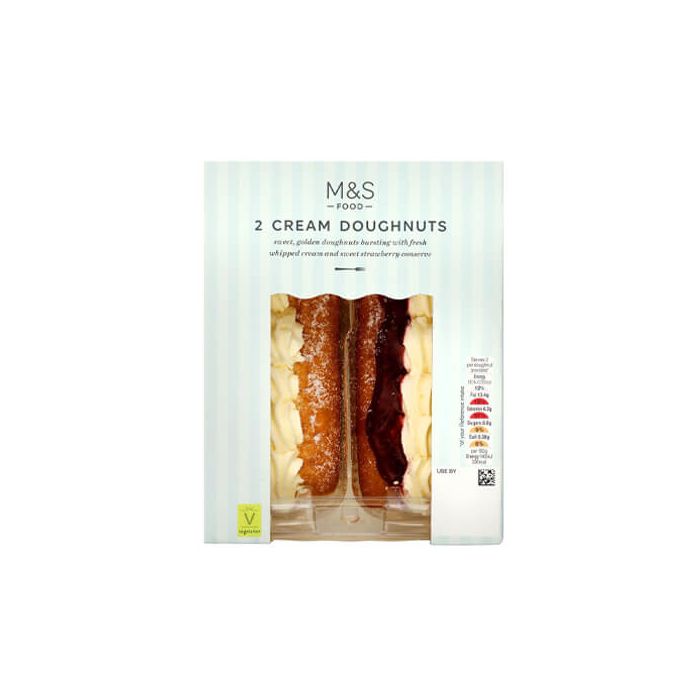 M&S Cream & Strawberry Jam Doughnuts