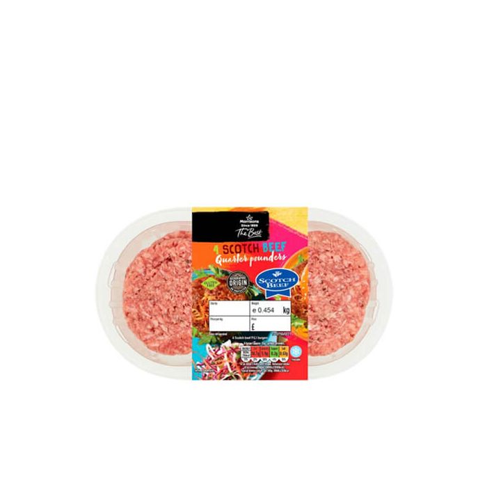 Morrisons British Beef Quarter Pounders