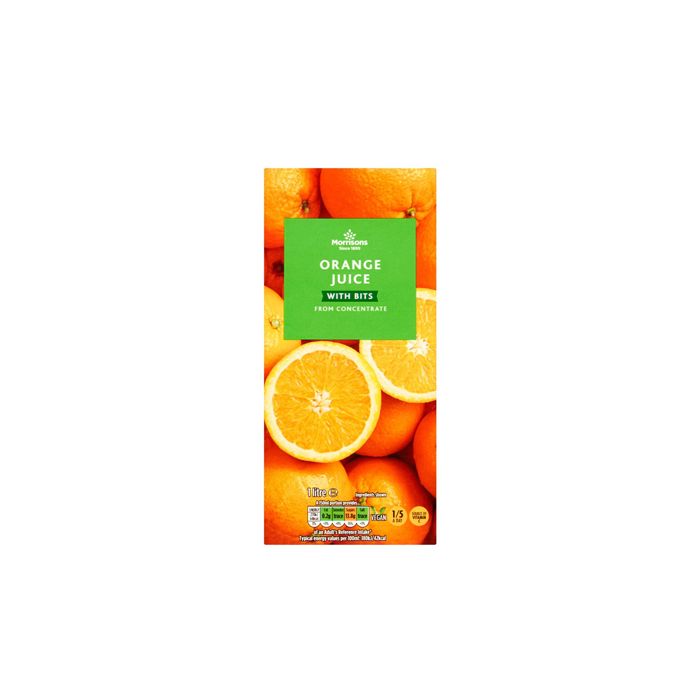 Morrisons Orange Juice with Bits from Concentrate Carton