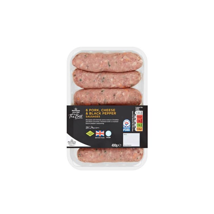 Morrisons The Best Cheese & Black Pepper Sausages