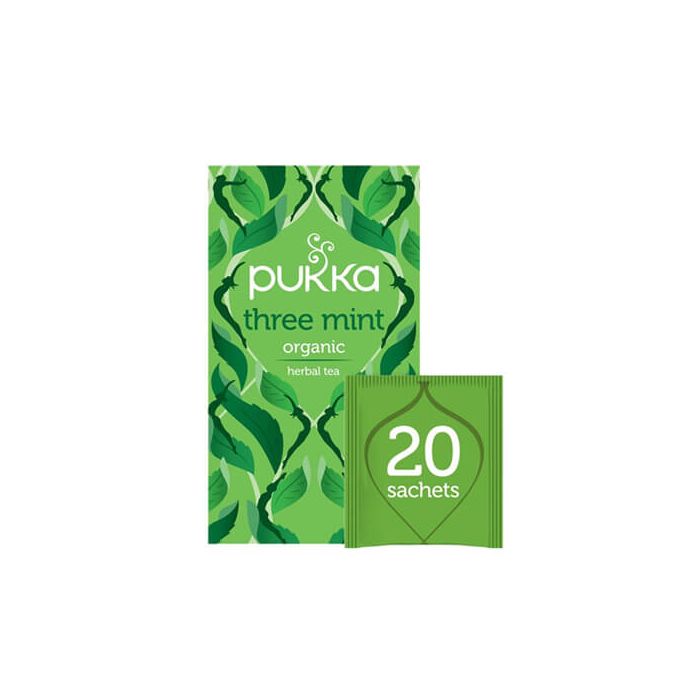 Pukka Three Mint, Organic, Peppermint, Spearmint Herbal Tea