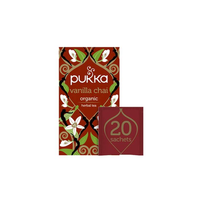 Pukka Vanilla Chai, Organic Cinnamon & Cardamom Herbal Tea