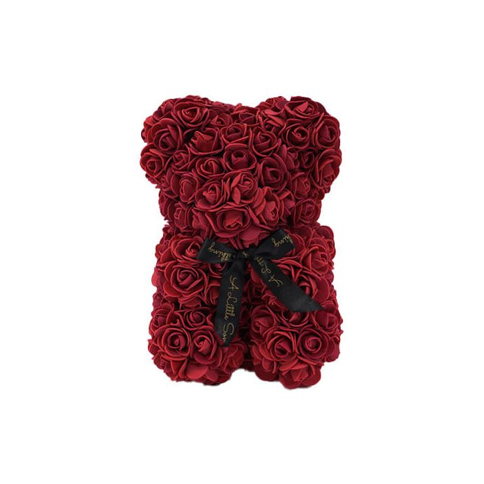 Wine Red Rose Bear