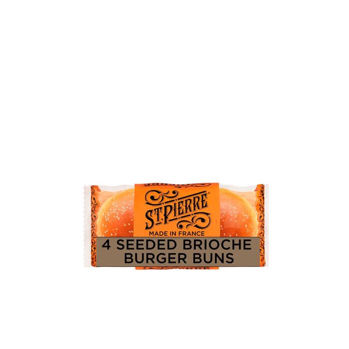 St Pierre Seeded Brioche Burger Buns 4 Pack