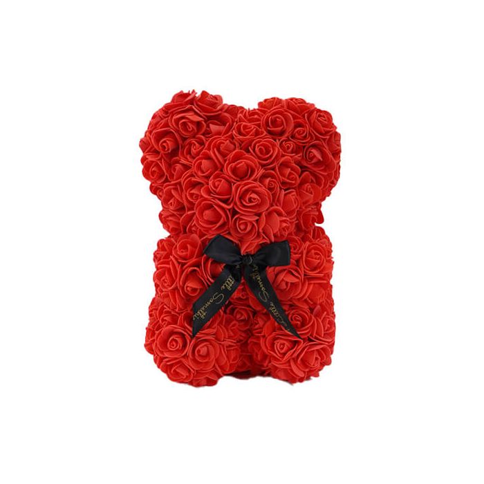 Vibrant Red Rose Bear