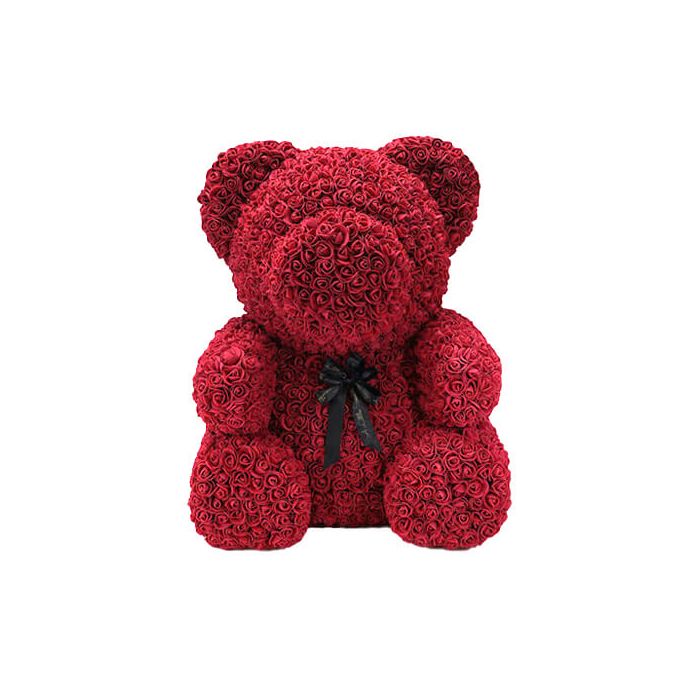 Wine Red Rose Bear